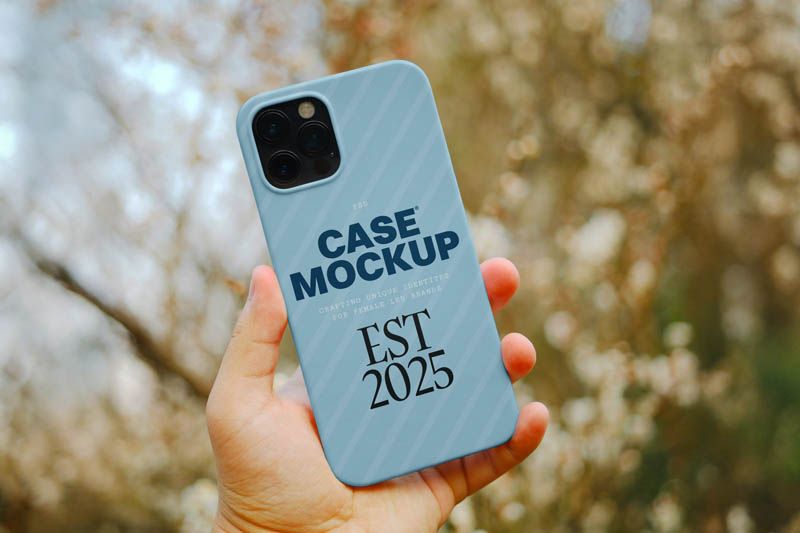 dgmockup.com Free Realistic iPhone Case Mockup PSD in Hand