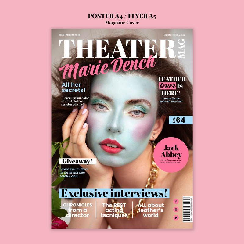 Free Theater Magazine Cover Template PSD for Posters
