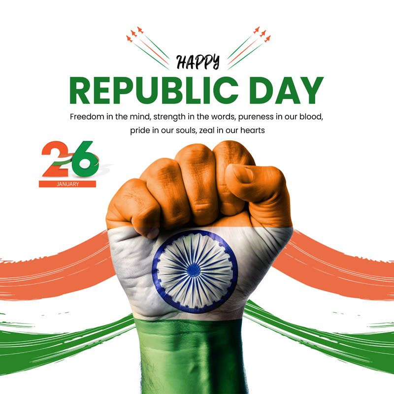 Powerful Republic Day of India Instagram Poster PSD Free