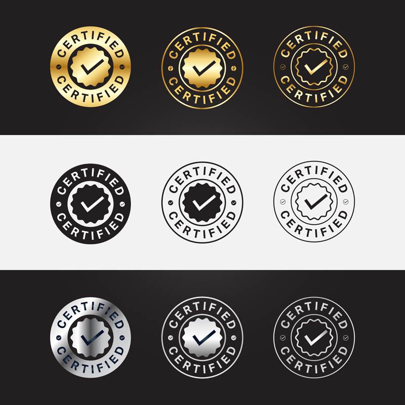 Premium Certified Badge & Seal Vector Set Free