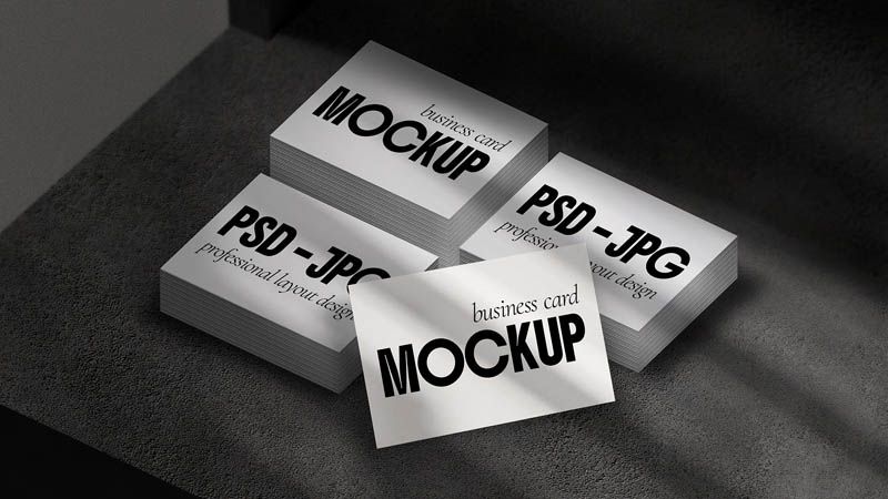 Premium Corporate Business Card Showcase PSD Mockup