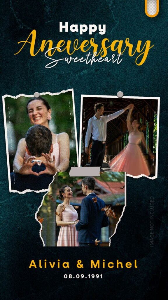 Romantic Anniversary Photoshop Collage Photo Templates Free