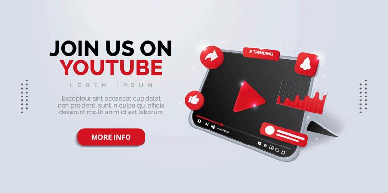 YouTube Channel Promotion Banner for Free PSD Poster Mockup